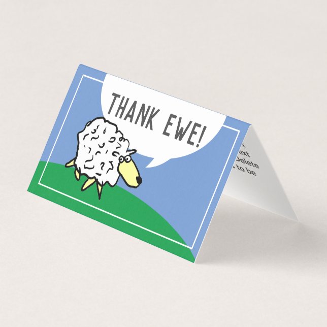 Funny Sheep Design Thank Ewe Pun (Front)