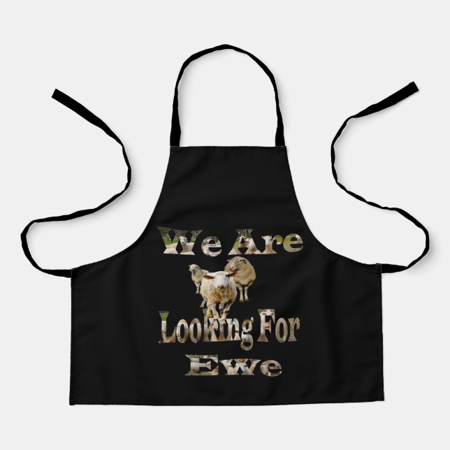Funny Sheep Looking For Ewe, Kids Apron (Front)