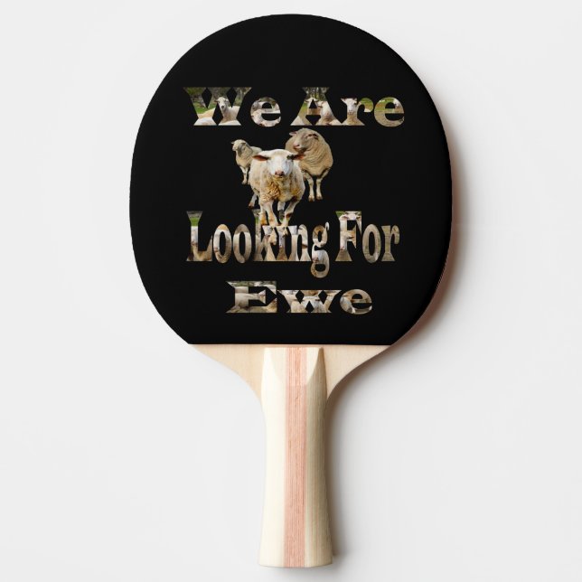 Funny Sheep Looking For Ewe, Ping Pong Paddle (Front)