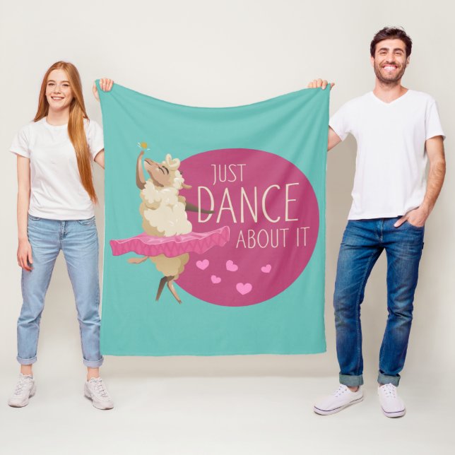 Funny Sheep Message - Just Dance About It 1 Fleece Blanket (In Situ)