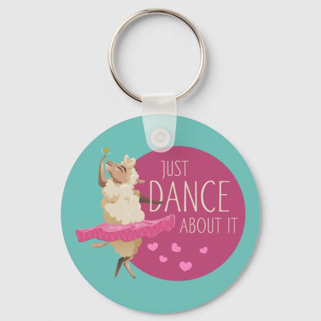 Funny Sheep Message - Just Dance About It 1 Key Ring (Front)