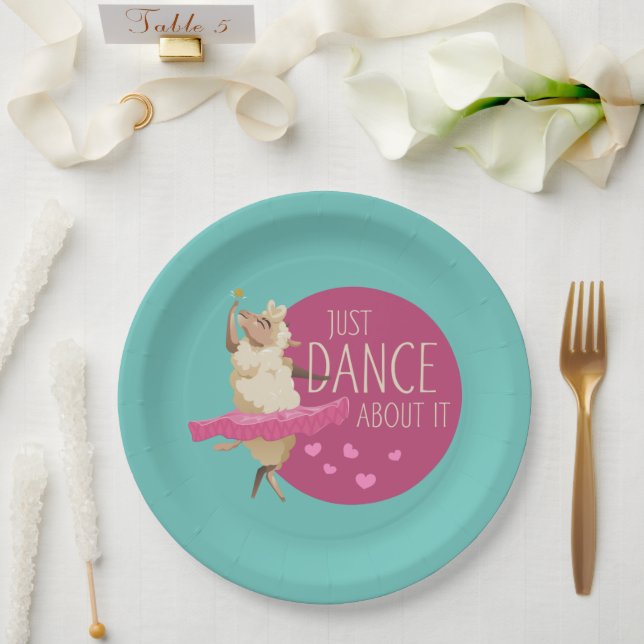 Funny Sheep Message - Just Dance About It 1 Paper Plate (Wedding)