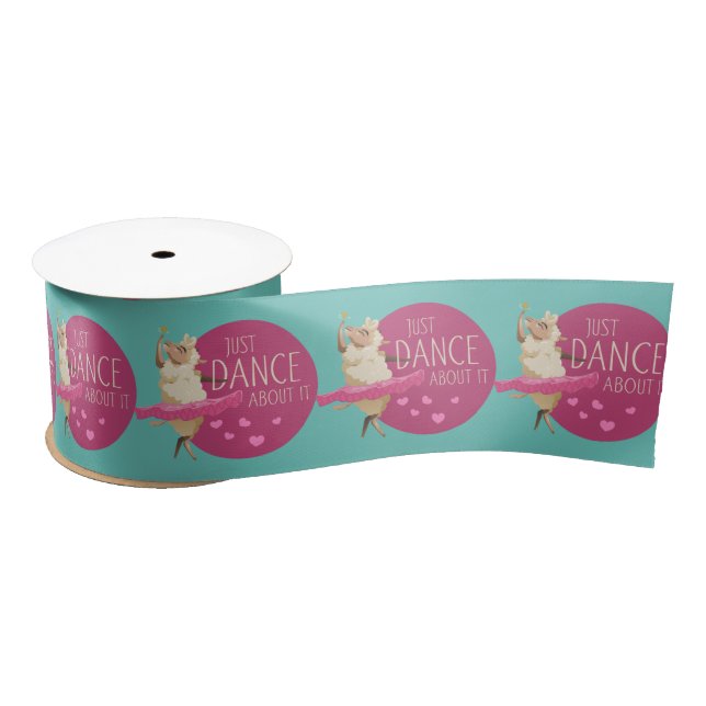 Funny Sheep Message - Just Dance About It 1 Satin Ribbon (Spool)