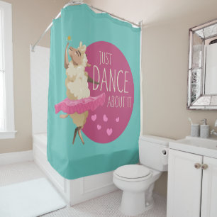 Funny Sheep Message - Just Dance About It 1 Shower Curtain