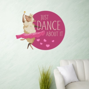 Funny Sheep Message - Just Dance About It 1 Wall Decal