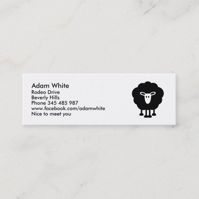 Funny sheep mini business card (Front)