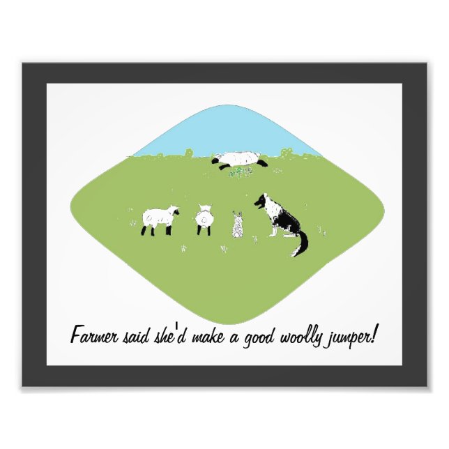Funny Sheep picture Photo Print (Front)