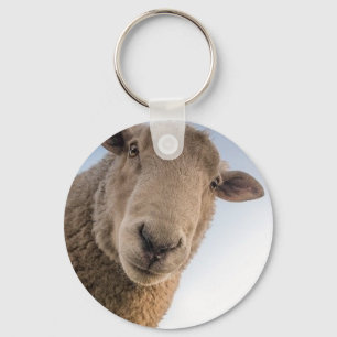Funny sheep selfie key ring
