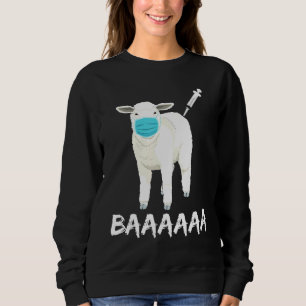 Funny Sheep Wearing Mask Anti Vaccine For Farmer F Sweatshirt