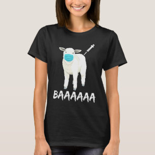 Funny Sheep Wearing Mask Anti Vaccine For Farmer F T-Shirt
