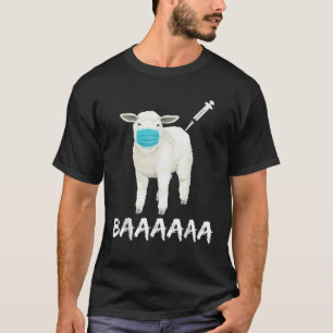Funny Sheep Wearing Mask Anti Vaccine For Farmer F T-Shirt