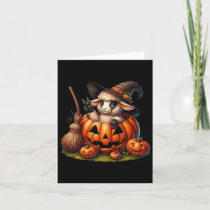 Funny Sheep Witch Pumpkin Halloween Mens Womens Ki Card