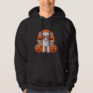 Funny Sheep Witch Spider Web Pumpkin Halloween Cos Hoodie