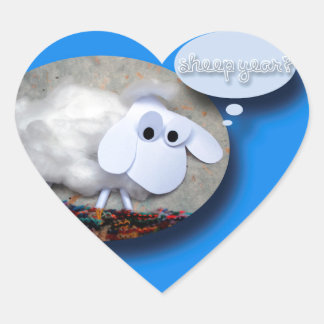 Funny Sheep Year Chinese Zodiac Heart Sticker