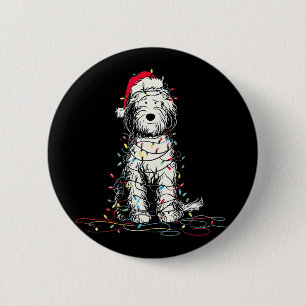 Funny Sheepadoodle Christmas Graphics Dog Lights L 6 Cm Round Badge