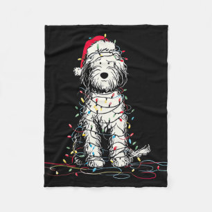 Funny Sheepadoodle Christmas Graphics Dog Lights L Fleece Blanket