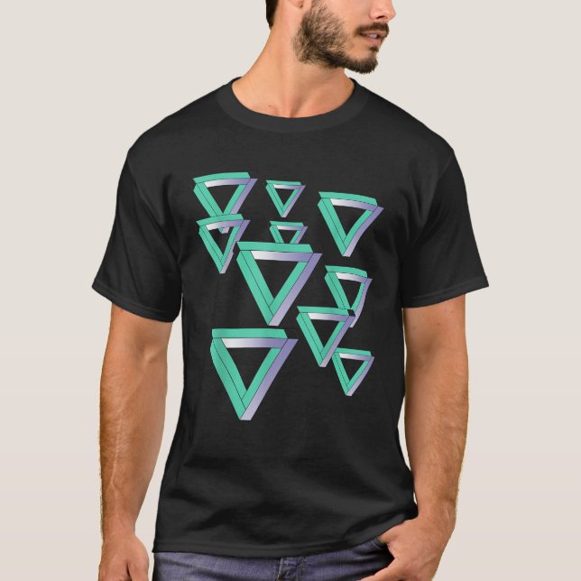 Funny Sheldon Nerdy Penrose Triangles Optical Illu T-Shirt (Front)