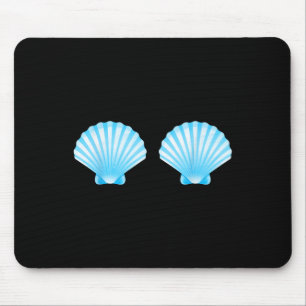 Funny Shell Breast Christmas In July Beach Vacatio Mouse Pad