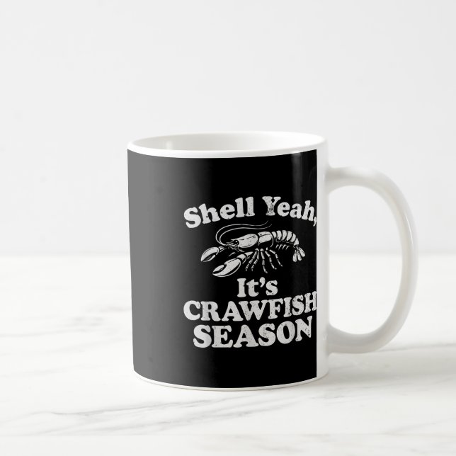 Funny Shell Yeah It’s Crawfish Season Retro Crawfi Coffee Mug (Right)