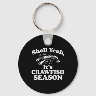 Funny Shell Yeah It’s Crawfish Season Retro Crawfi Key Ring