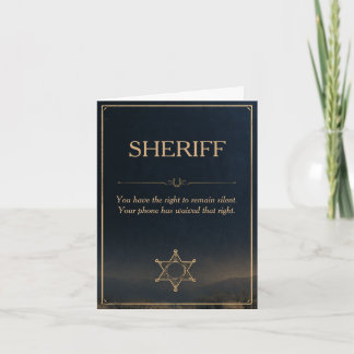 Funny Sheriff Congrats Right to Remain Silent Card