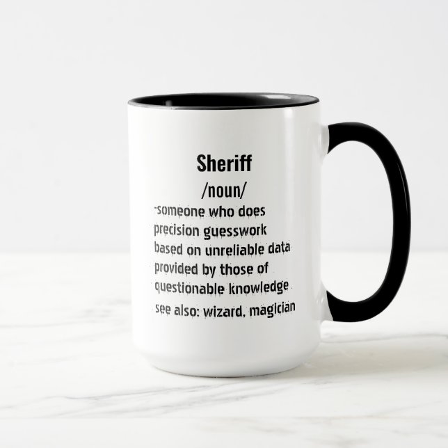 funny Sheriff Definition gifts for men women Mug (Right)