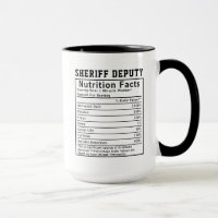 Funny Sheriff Deputy Nutrition Facts Staff Gift