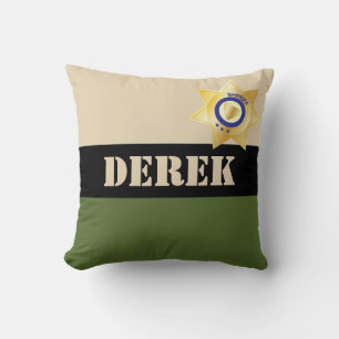 Funny Sheriff Uniform With Gold Badge Cushion