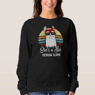 Funny  She's A Bad Memaw Llama T Mum Mama Grandma  Sweatshirt
