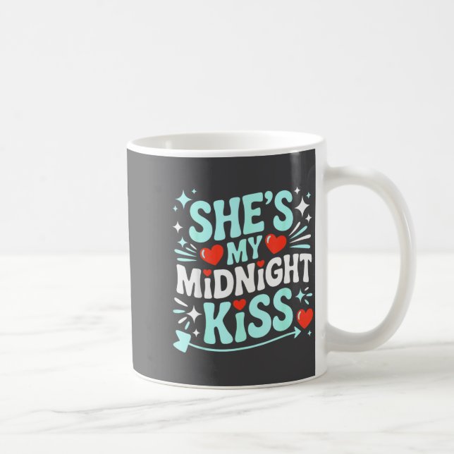 Funny She's My Midnight Kiss Valentine Matching Co Coffee Mug (Right)