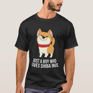 Funny Shiba Inu Boy Just A Boy Who Loves Shiba Inu T-Shirt