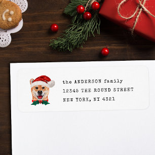 Funny Shiba Inu Christmas Dog Return Address Label