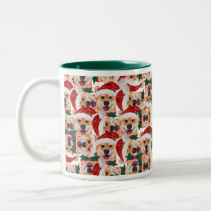 Funny Shiba Inu Christmas Pattern Two-Tone Coffee Mug