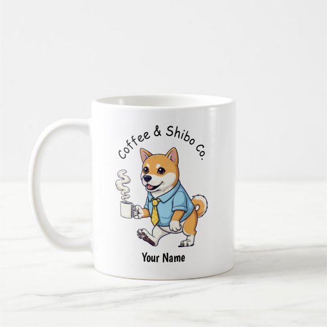 Funny  Shiba Inu Dog Business Suit Coffee  Coffee Mug (Left)