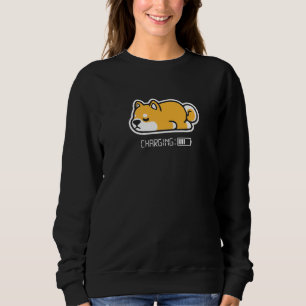 Funny Shiba Inu Dog Charging Cute Sleeping Dog Nap Sweatshirt