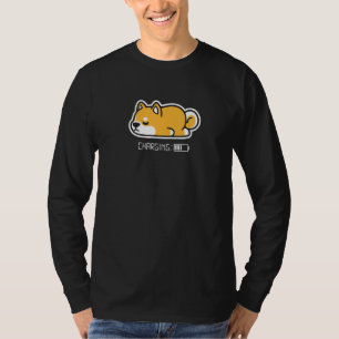 Funny Shiba Inu Dog Charging Cute Sleeping Dog Nap T-Shirt