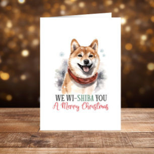 Funny Shiba Inu Dog Christmas Happy Holidays Holiday Card