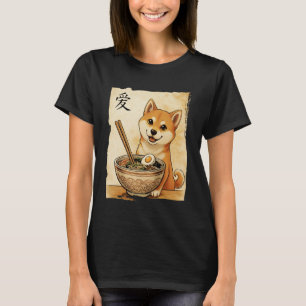 Funny Shiba Inu Dog Eating Ramen Japanese Kawaii A T-Shirt