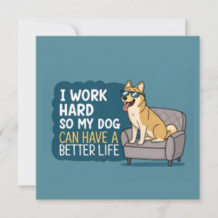 Funny Shiba Inu Dog Quote Couch Illustration Holiday Card