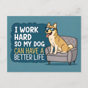 Funny Shiba Inu Dog Quote Couch Illustration Holiday Postcard