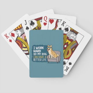 Funny Shiba Inu Dog Quote Couch Illustration Playing Cards