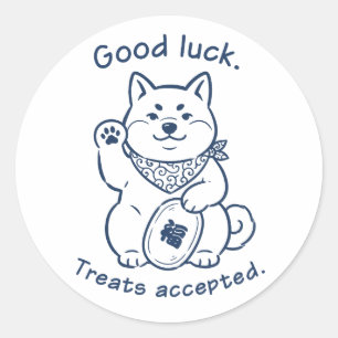 Funny Shiba Inu Lucky Cat Good Luck Sticker