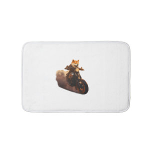 Funny , Shiba Inu, Motorcycle, Dog, Puppet, Men's, Bath Mat