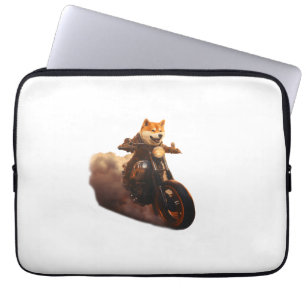 Funny , Shiba Inu, Motorcycle, Dog, Puppet, Men's, Laptop Sleeve