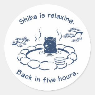 Funny Shiba Inu Relaxing in Onsen Sticker