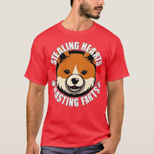 Funny Shiba Inu Stealing Hearts Blasting Farts Dog T-Shirt