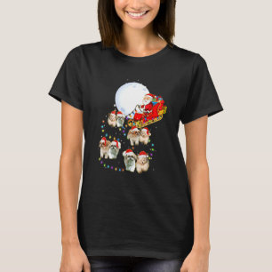 Funny Shih Tzu Christmas Moon Pajama Santa Dog Shi T-Shirt