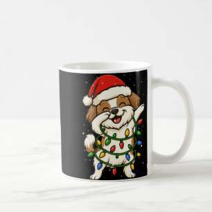 Funny Shih Tzu Dabbing Christmas Lights Xmas Mom D Coffee Mug