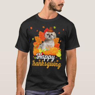 Funny Shih Tzu Dog Tee Happy Thanksgiving Gifts