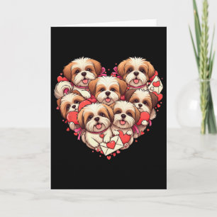 Funny Shih Tzu Heart Valentine Shih Tzu Womens Men Card